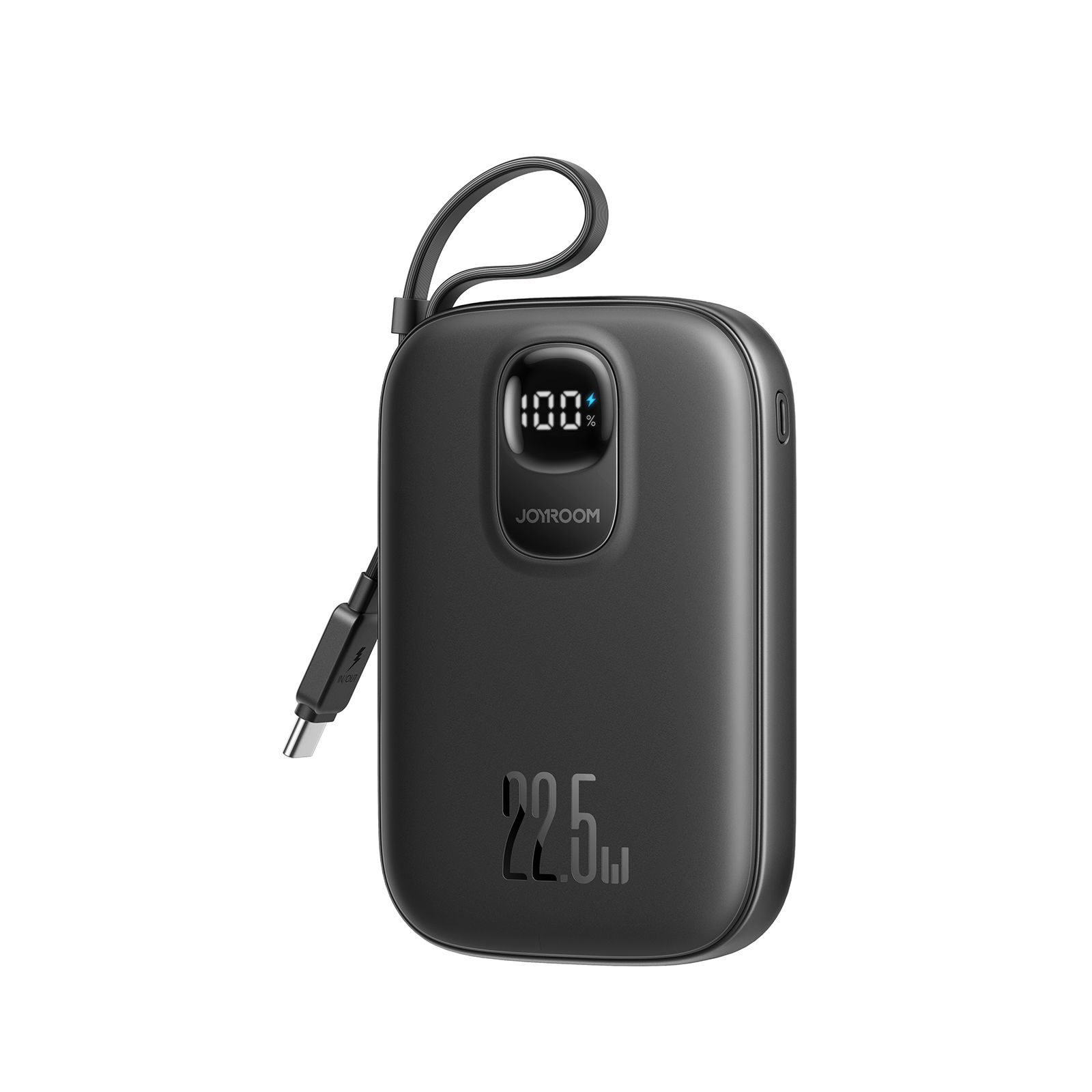 JR-PBF17 22.5W Fast Charging Power Bank with Type-C Cable 10000mAh-Black （With USB to Type-C Cable 0.25m-Black）